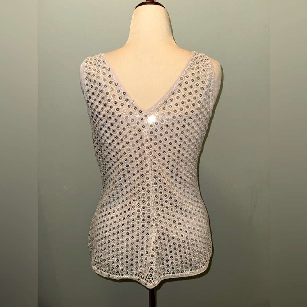 WHBM Crocheted Sequin Sleeveless Top-Large-EUC - Picture 2 of 4